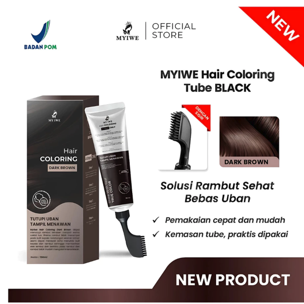 Aestika Marwa Indonesia MYIWE Hair Coloring Tube Dark Brown