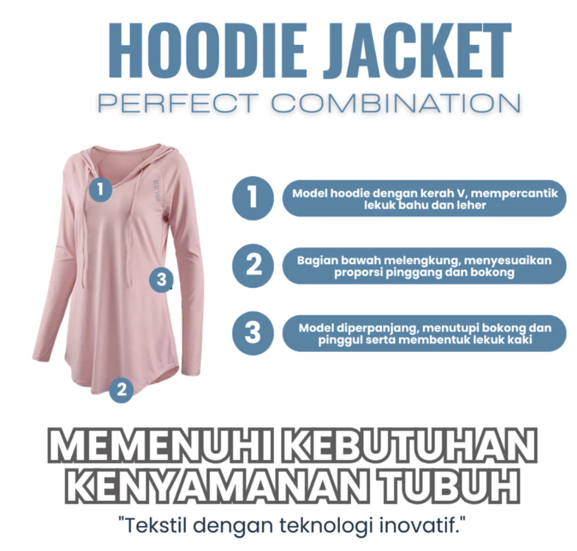  KKTOP Baju Olahraga Wanita Atasan Hoodie Oversize KP001-1