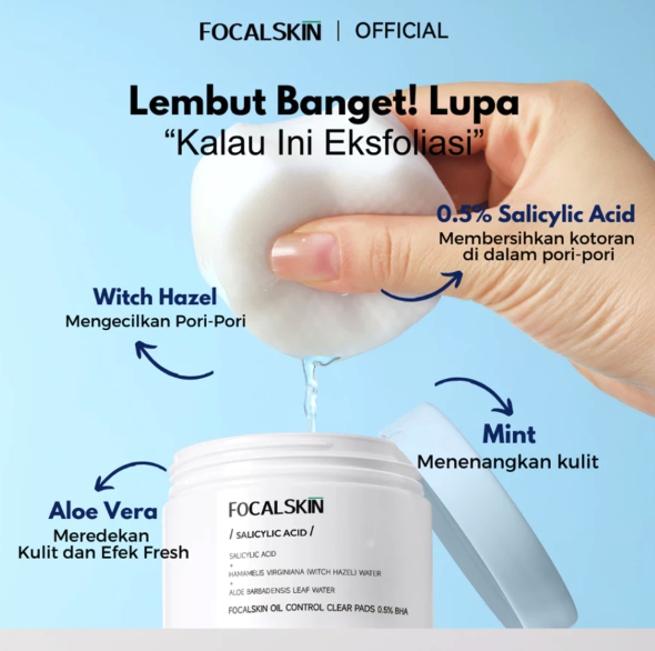 FCL Internasional Indonesia FOCALSKIN Oil Control Clear Pads 0,5% BHA
