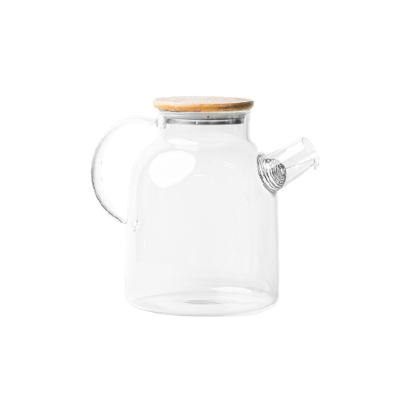Okinawa Borosilicate Teapot with wooden lid 1