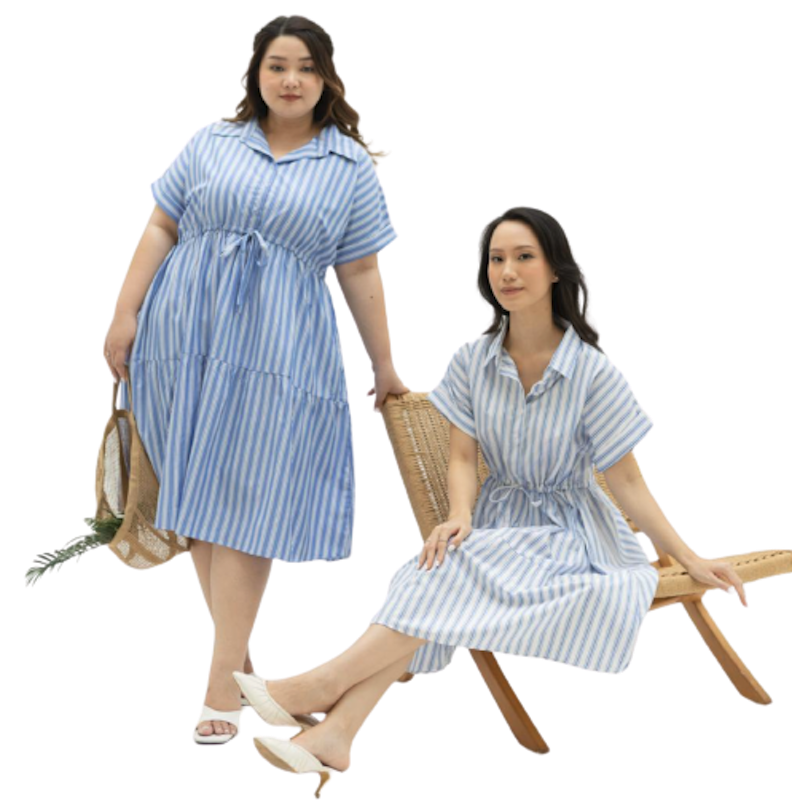 Levronka Stripe Dress Normal Grande Bigsize 1
