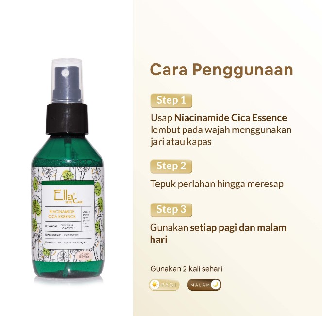 Ella Skin Care Niacinamide Botanical Cica Essence with Centela Asiatica Extract