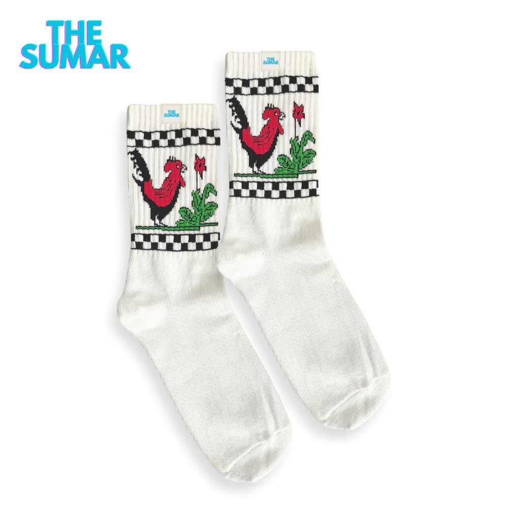  THE SUMAR Kaos Kaki Oldschool Motif Ayam Jago  X6