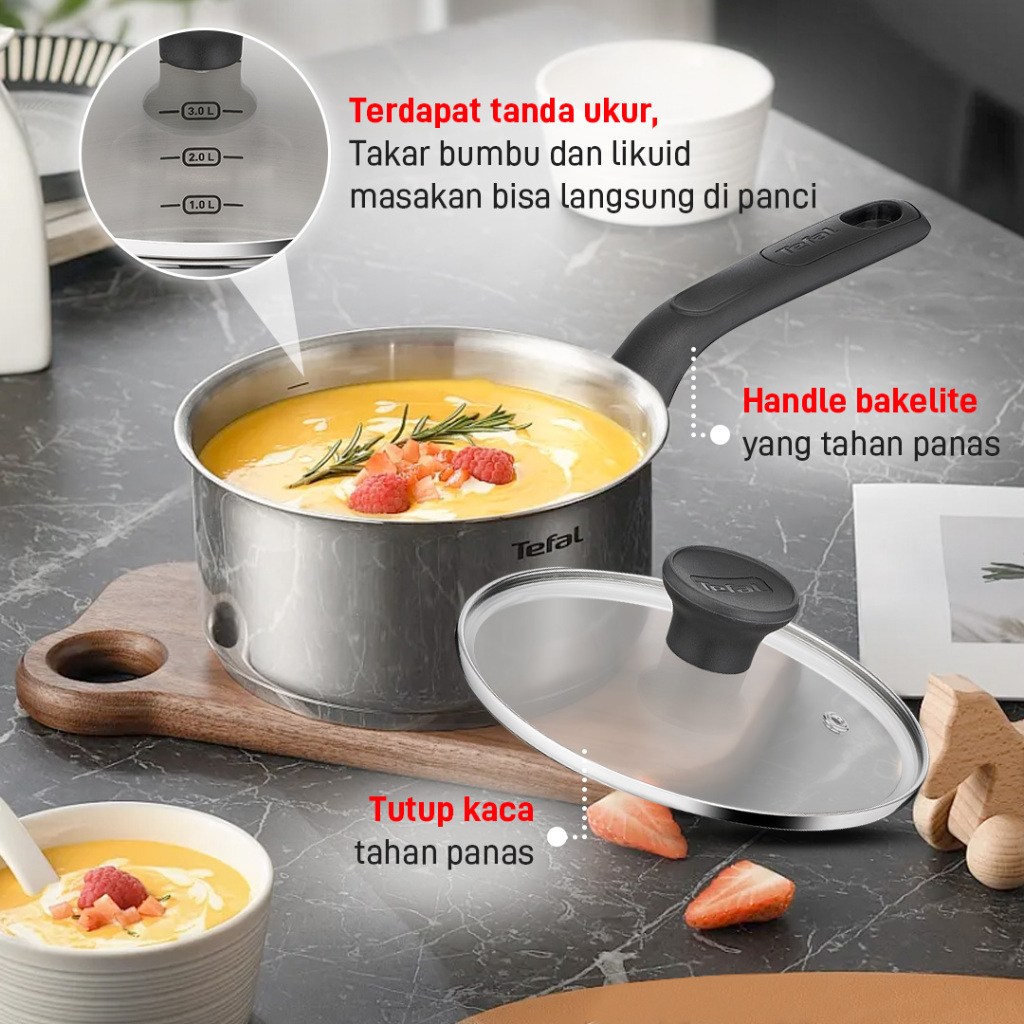 Groupe SEB Indonesia MSD Tefal Saucepan Stainless Steel Full 16 cm