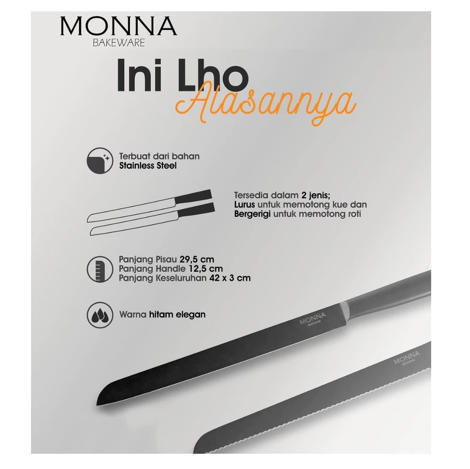 Monna Bakeware Bread Knife Set 2 pcs 5