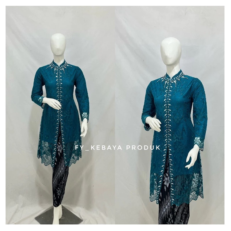 Kebaya Tunik Tille Kerah Sanghai Kombinasi Payet 5