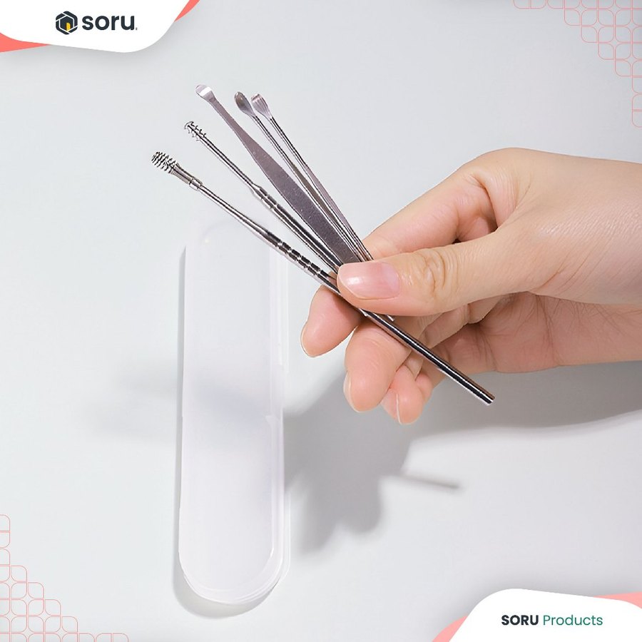 Solusi Rumah Nusantara  SORU Korek Kuping 8 in 1 Stainless Steel  ECS8007H