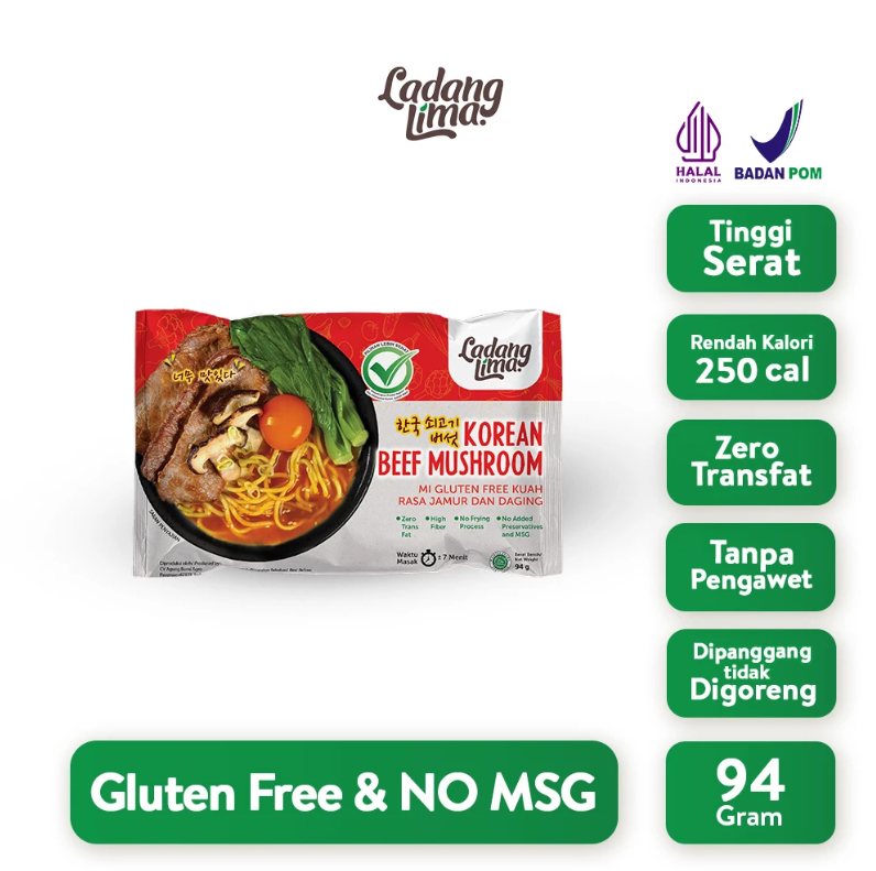 Ladang Sehat Indonesia Ladang Lima Korean Beef Mushroom Noodle