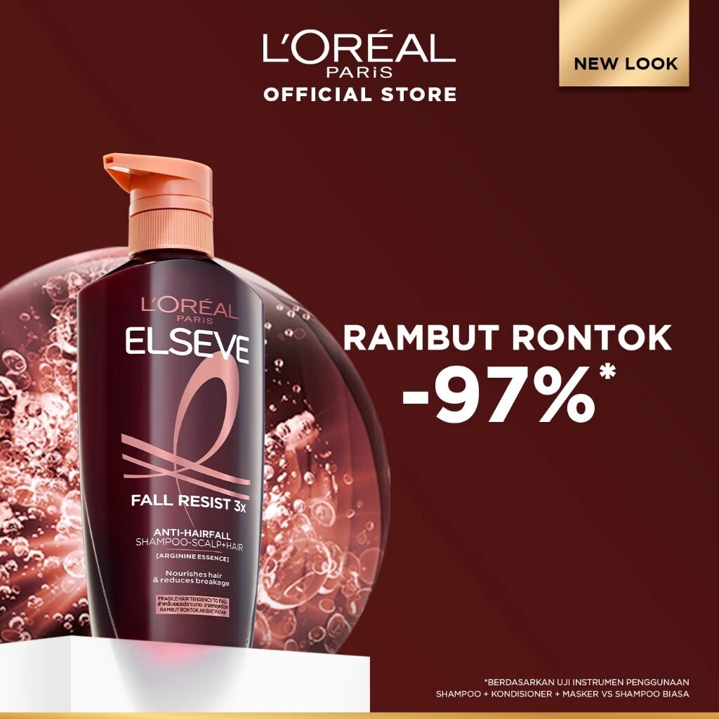 L’Oreal Indonesia L’Oréal Paris Elseve Fall Resist 3x Anti Hairfall Shampoo Scalp Hair