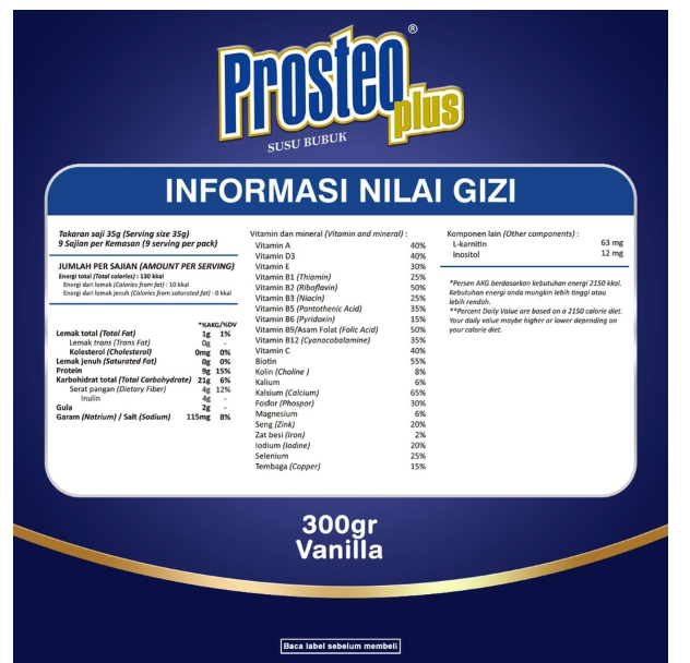 Mirota KSM Prosteo Plus Rasa Vanila