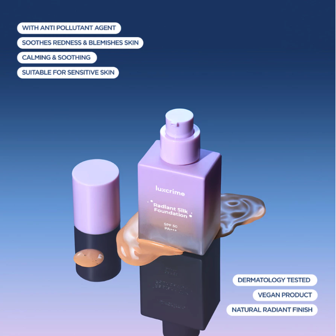Luxury Cantika Indonesia Luxcrime Radiant Silk Foundation SPF 50 PA+++