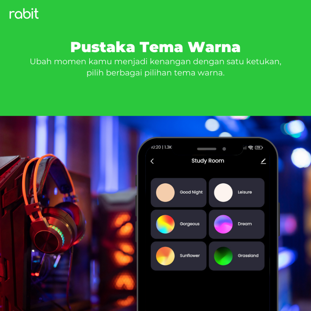 Rabit Teknologi Pintar Rabit Smart Light Bulb Color 10W Bluetooth