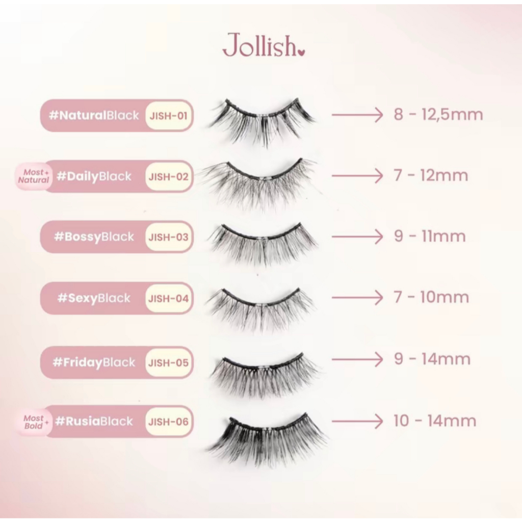  Jollish Soft Magnetic Eyelashes 01 Natural Black