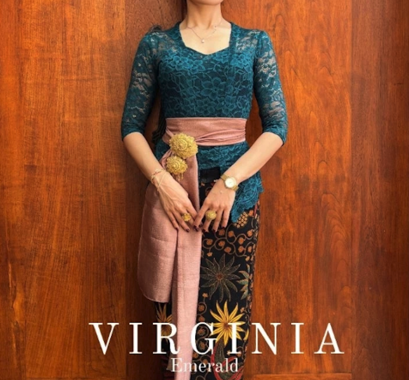 Jasmine Kebaya Bali Setelan Kebaya Kutubaru Brokat Stretch Virginia 3