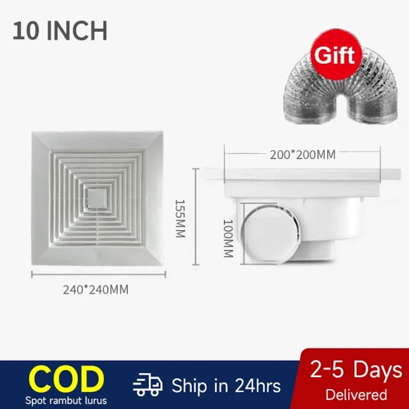 OOKAS Ducting Exhaust Fan Plafon 10 Inch 2