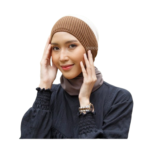 Idekurajut Ciput Rajut Inner Bandana 3-Ply 2 Tone