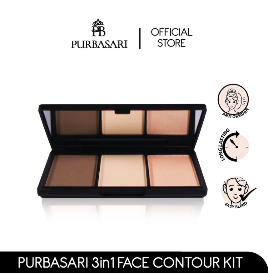 Gloria Origita Cosmetics Purbasari 3in1 Face Contour Kit