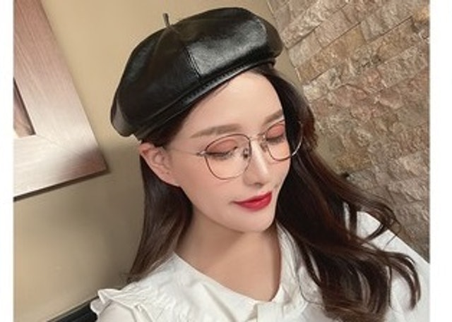  BELT Topi Beret Kulit PU Leather