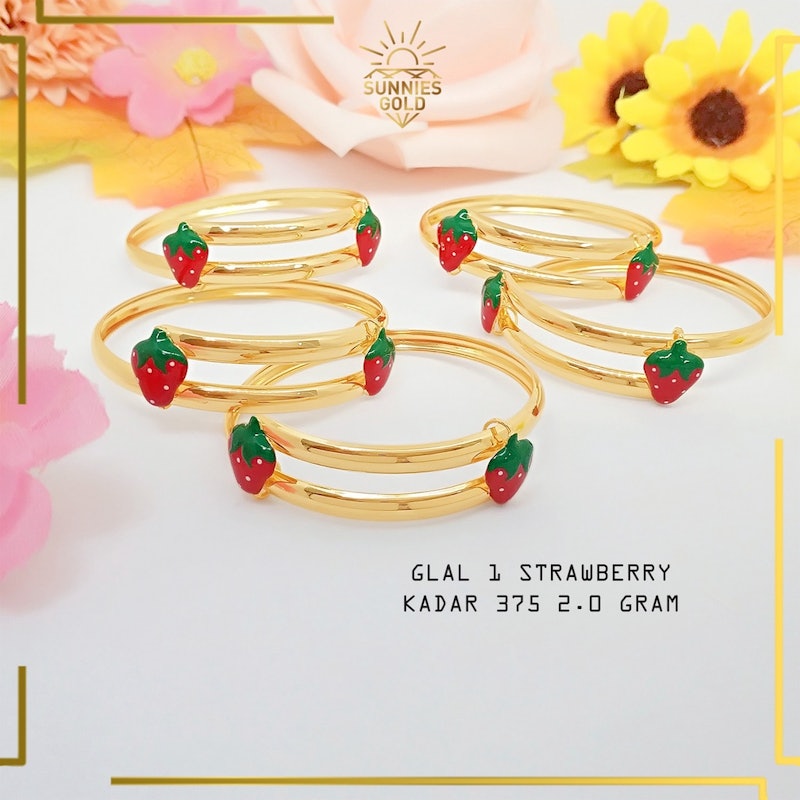 Gelang Anak Emas Motif Strawberry