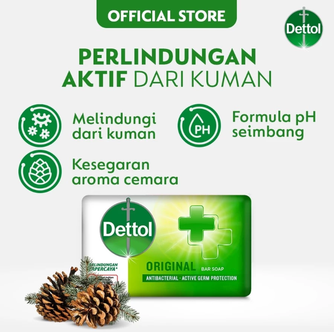 Reckitt Benckiser Dettol Sabun Mandi Batang Anti Bakteri Original