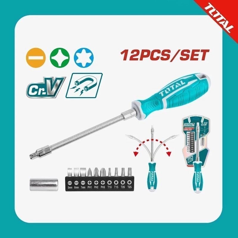 TOTAL Flexible Shaft Screwdriver Set 2