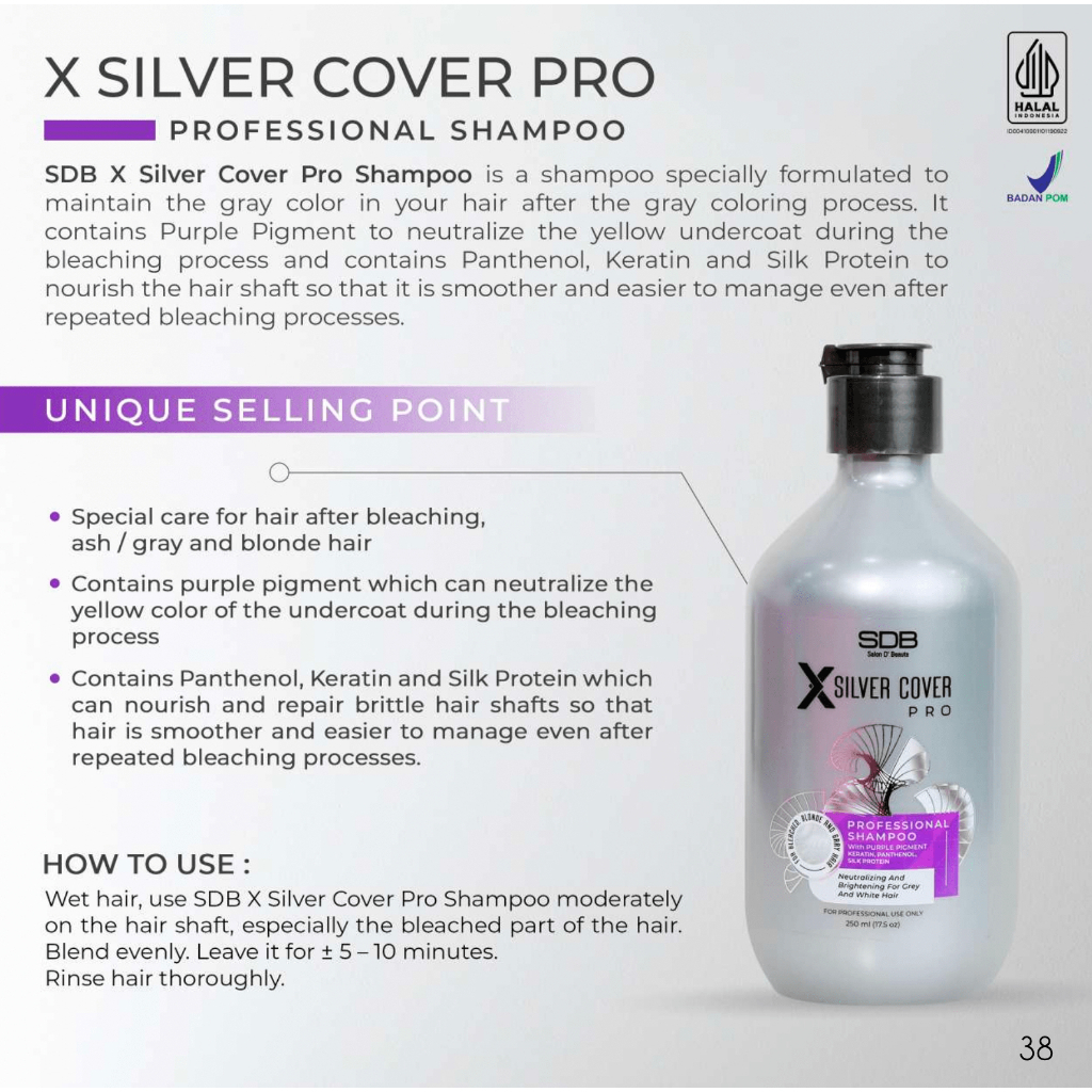 SDB X Silver Cover Pro Professional Shampoo 2