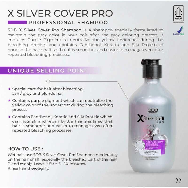 SDB X Silver Cover Pro Professional Shampoo 2