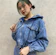 AMR JINISO Fuji Bomber Jaket Crop Oversize Blue Acid 1