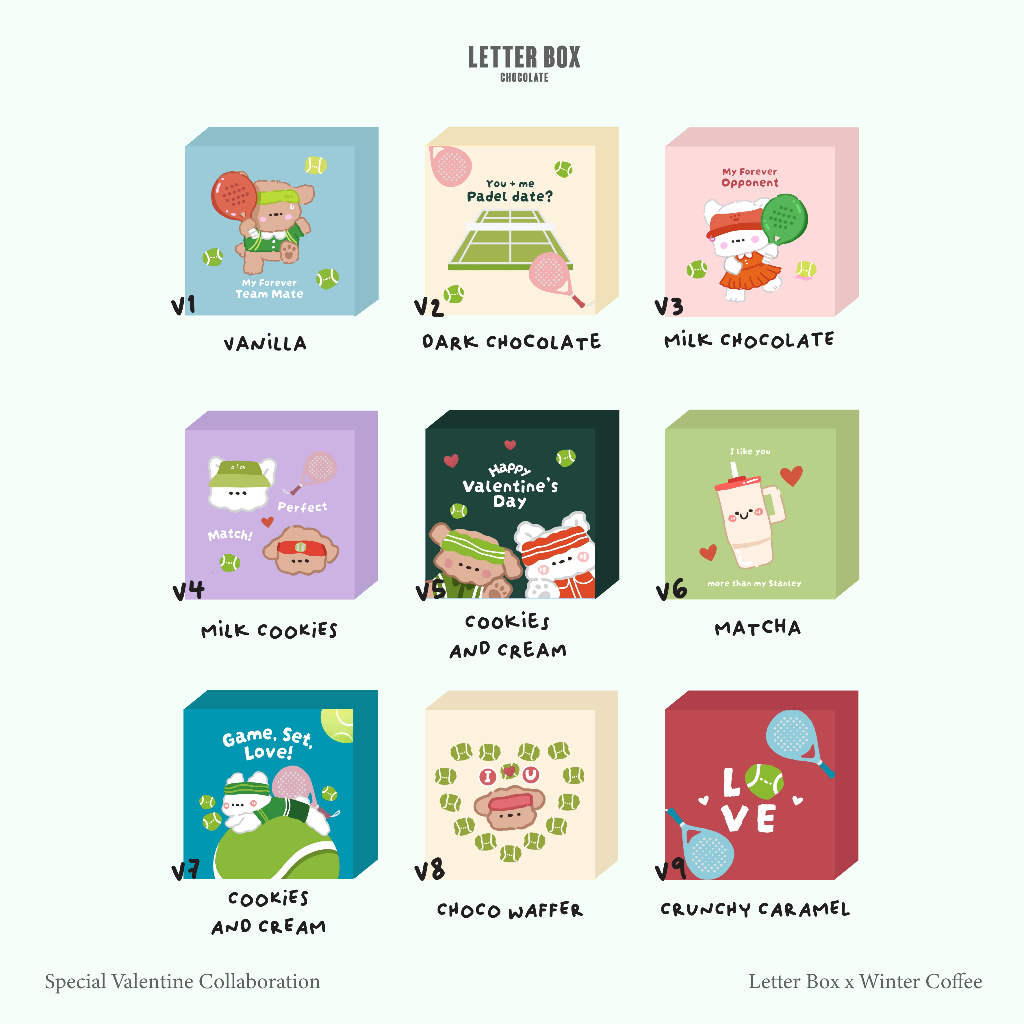  Letter Box Hadiah Coklat Valentine Box 9 pcs 