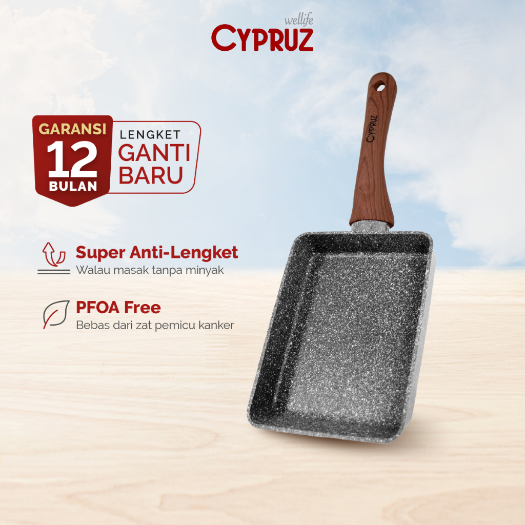 Biyan Internasional Bahagia Cypruz Fry Pan Marble Kotak  FP-0643