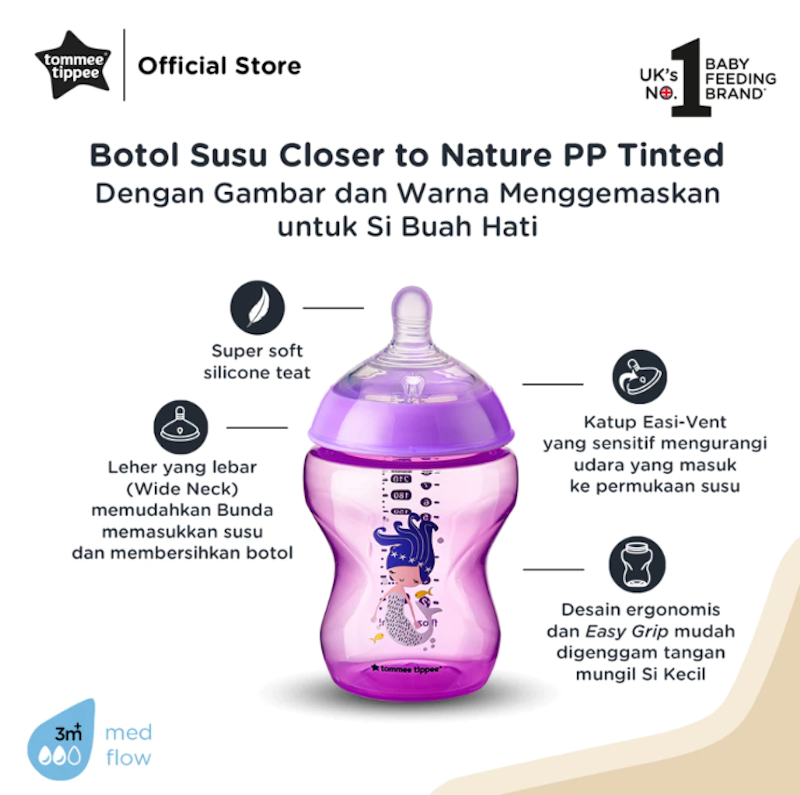 Tommee Tippee Closer to Nature PP Bottle Purple 2