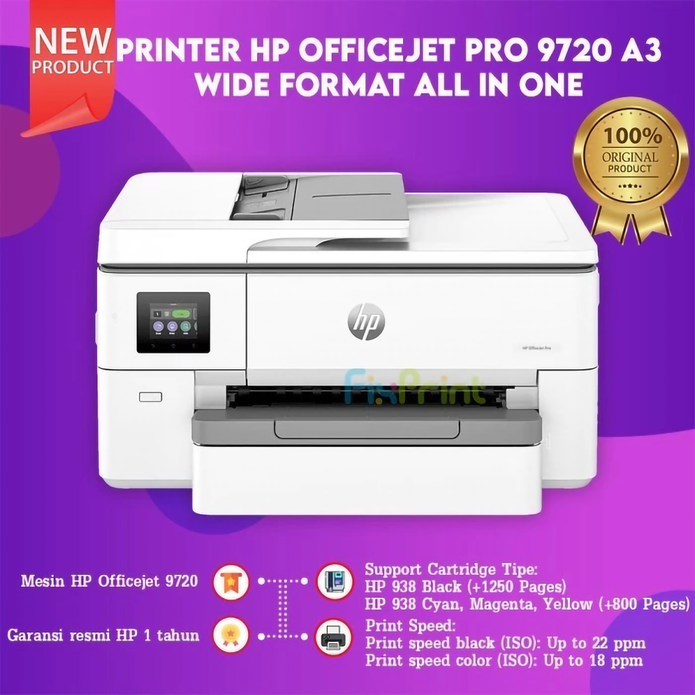 HP HP OfficeJet Pro Wide Format All-in-One Printer 9720