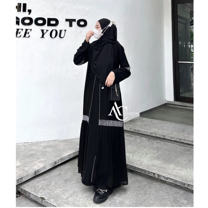  Alaydrus Collection Abaya Hitam Naura 