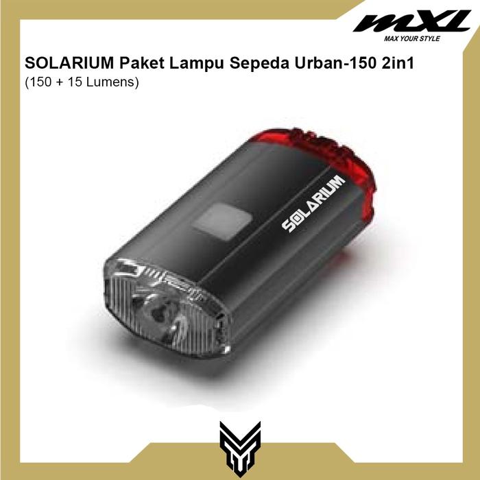  MXL Solarium Lampu Depan Belakang Sepeda Urban-150 2in1