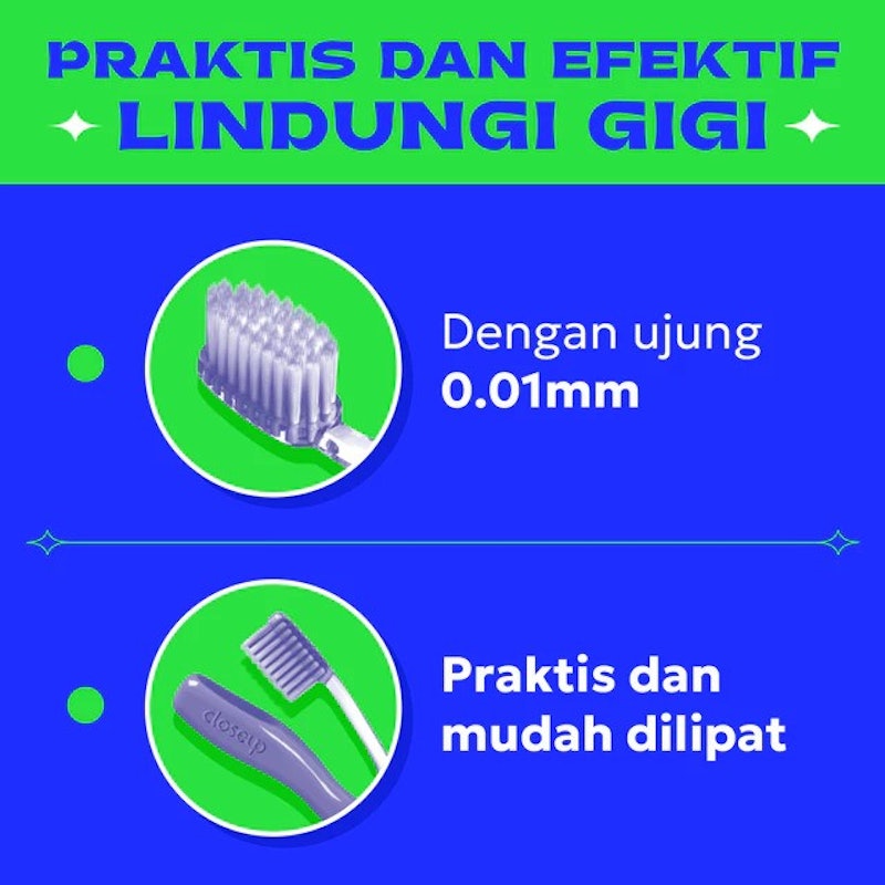 Closeup Sikat Gigi Lipat Travel