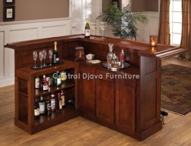 Meja Bar Mini Minimalis Kayu Jati