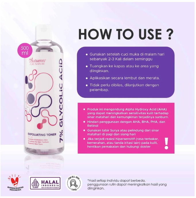 Autumn 7% Glycolic Acid Exfoliating Toner 3