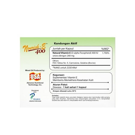 Pharos Indonesia Nourish 400 Suplementasi Vitamin E