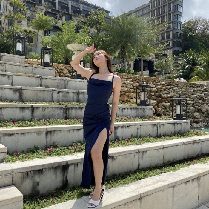 Kiyora Wears Alila Satin Dress