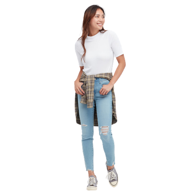 Women T-Shirt Katun Stretch High Neck 5
