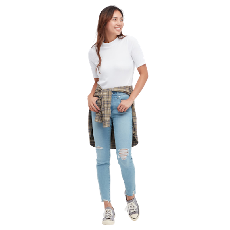 Women T-Shirt Katun Stretch High Neck 5