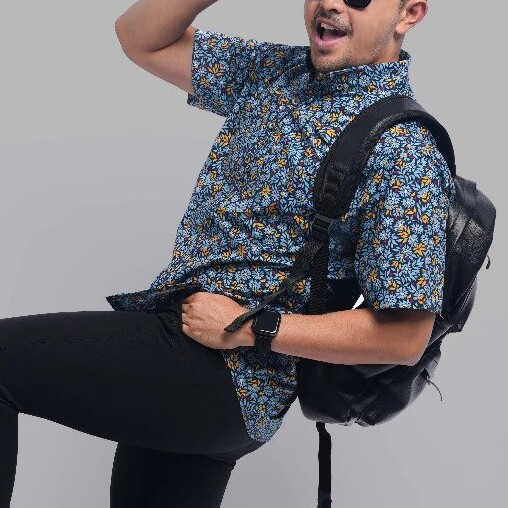 DGM Fashion Kemeja Pria Printing Lengan Pendek 022-2342