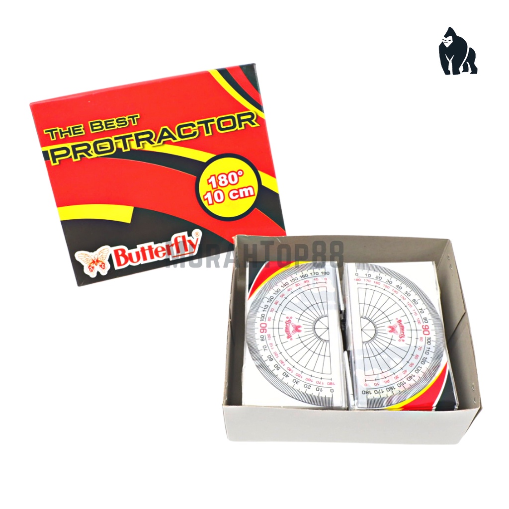 Butterfly Penggaris Busur Derajat 180/10 cm