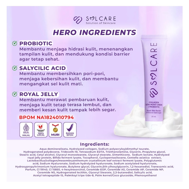 Solcare Collagen Ultra Moist Cream + Probiotic 5