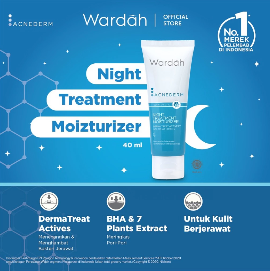 Paragon Technology and Innovation Wardah Acnederm Night Treatment Moisturizer