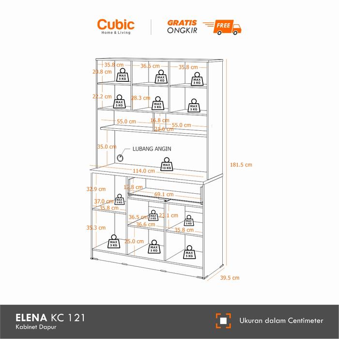 Cubic Indonesia Cubic Elena Lemari Dapur Minimalis  KC 121