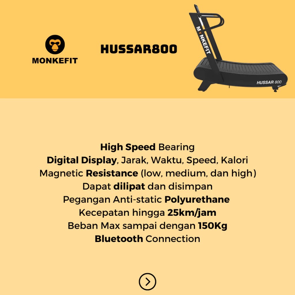  Monkefit Curve Treadmill HUSSAR800