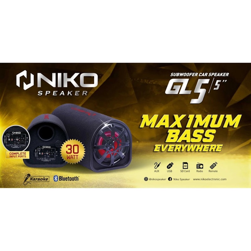 NIKO Subwoofer Car Speaker 5" 4