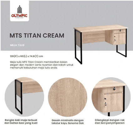 Olympic MTS Titan - Meja Tulis Rangka Besi Industrial Style