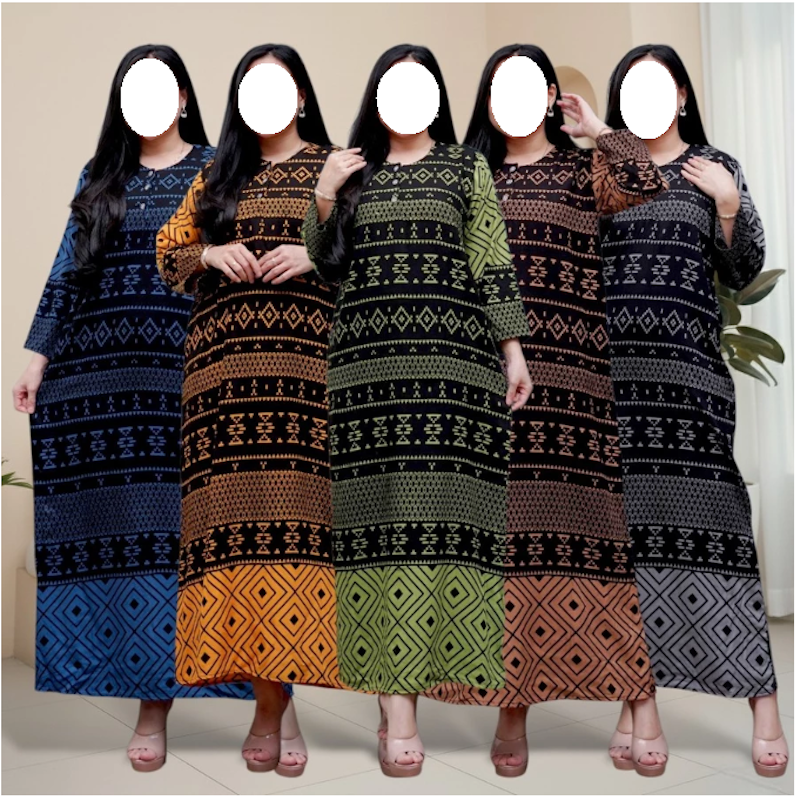 Batik Prass Daster Lengan Panjang Kekinian Kancing Depan 2